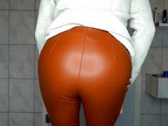 Squeaky Brown Leather Pants