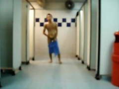 Asian boy cock teasing in public lavatory