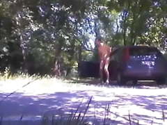 Car Jacked Off 17   --Naked In The Road--