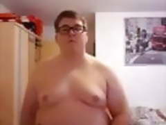 Fat boy show his body